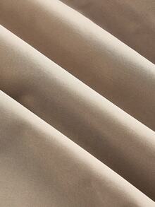 SHEIN MOD Váy sơ mi kaki cổ điển thường ngày, dài đến giữa bắp chân, tay dài, cổ chữ V - Hoàn hảo cho các buổi hẹn hò, tiệc tùng và ngày lễ, phù hợp với phong cách phương Tây, trang phục công sở, đi làm - Màu Khaki - Xem 4