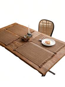 1pc Boho Table Runner Macrame Table Runners For Home Decor ,Cream & Brown Macrame Table Runner With Tassels For Boho Dining Bedroom Decor Rustic Bridal Shower,Farmhouse Rustic Table Runner,Place Mat,Thanksgiving Christmas Home Decor (Multiple Sizes Available)