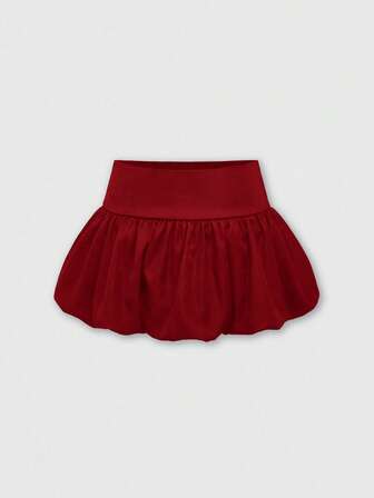 Kawaii Y2K Bubble Girl Lässig vielseitige Minirock mit tiefer Taille, Herbst/Winter, kann mit Jacke oder Hoodie kombiniert werden, rot