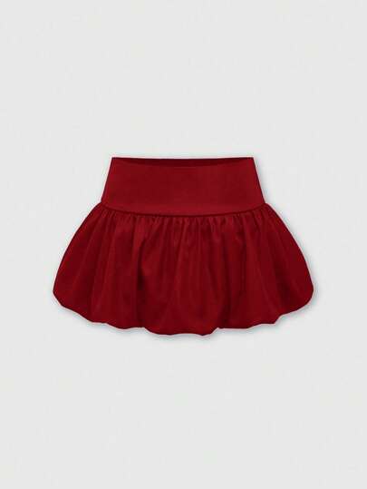 Kawaii Y2K Bubble Girl Lässig vielseitige Minirock mit tiefer Taille, Herbst/Winter, kann mit Jacke oder Hoodie kombiniert werden, rot