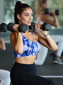 Innovista Reggiseno senza cuciture con effetto tie-dye e lavaggio vintage, con spalline, adatto per attività come yoga, pilates, HIIT, allenamento, ufficio, palestra, corsa, boxe, ciclismo, esercizi all'aperto. Tessuto traspirante, ad asciugatura rapida, con funzionalità regolabili e comodo per l'uso quotidiano.