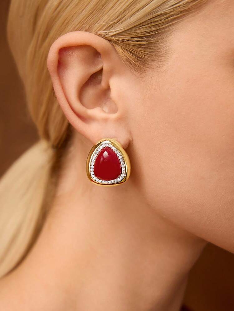 Boucles d'oreilles en résine plaquées or 18 carats