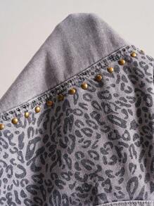 Bohemela Women's Casual Solid Color Denim Woven Long Sleeve Jacket In Fall/Winter - Light Grey - View 8