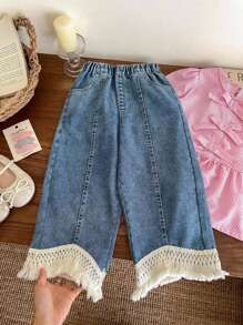 SHEIN 2件套少女梭织休闲衬衫和裤子套装 - 彩色 - 查看 5