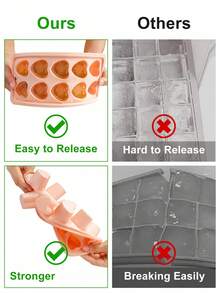 1入組10格愛心設計矽膠冰立方體託盤 - 粉色 - 查看 5