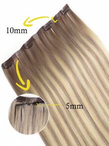 Seamless Clip Ins Volumizer 55g 1pc TP18/613# 100% HQ Cuticle Aligne Remy Human Hair Seamless PU Clip Ins Extensions Hair Extensions Halloween Costumes - S18/613 - View 4