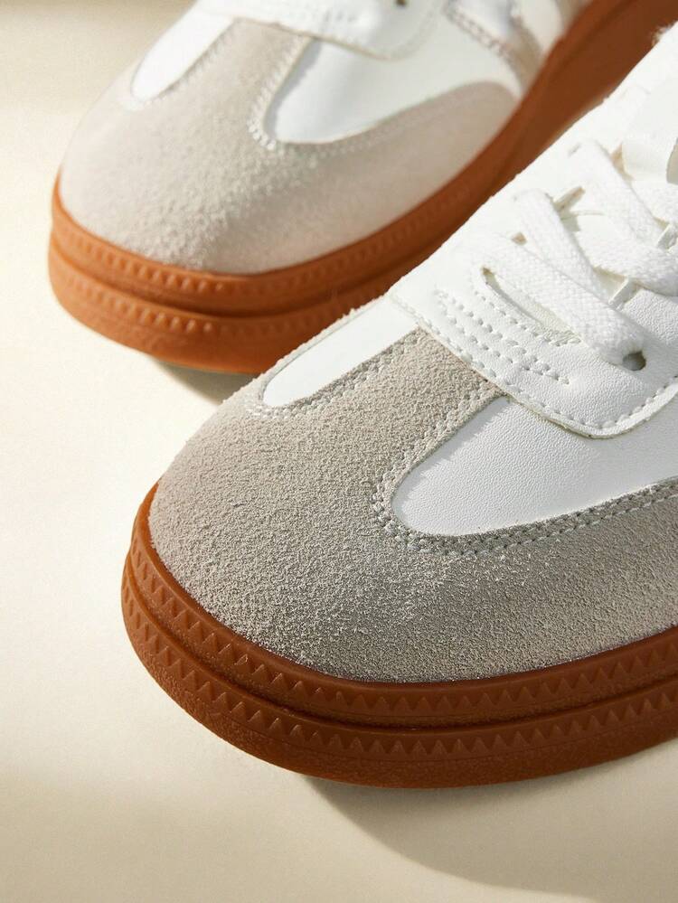 CUCCOO EASI Women's Fashion White German Shepherd Thick Sole Casual Sneakers