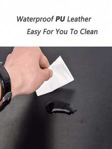 SHEIN Desk Pad For Office Home, Leather Waterproof Large Desk Writing Mat Organizer,Multifunctional Ultra Thin Use Desk Blotters Mouse Pad Protector - Black - View 4