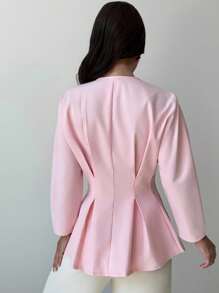 Firerie 女士外套、秋季女装、复古风、女士办公室服装 - 粉色 - 查看 3