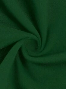 SHEIN ICON Áo thun nữ dáng ôm cổ tròn tay ngắn họa tiết tối giản màu xanh ô liu - Màu xanh lá cây đậm - Xem 3