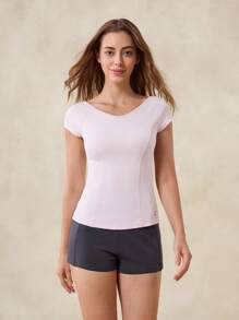 OutZeal 女士凉感塑身收腹柔软修身短袖紧身T恤，日常休闲健身两相宜