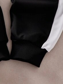 SHEIN Casuvi Kids 2 件套男童工装口袋拼布撞色连帽卫衣和休闲裤套装，2025 年儿童返校装和运动装