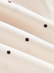 SHEIN Maija Kids 少女波点图案荷叶边下摆宽松可爱连衣裙 - 杏色 - 查看 7