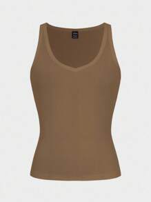 Zavorell Sexy Knit Camisole Crop Top Ribbed Tank Top Brown Bodysuit Brown Top Brown Body Suit Tan Top - Khaki - View 6