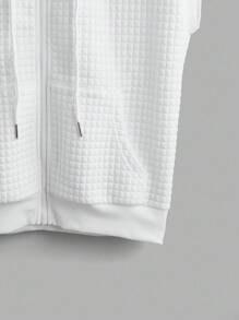 SHEIN EZwear Women's Casual Sleeveless Open Front Hooded Sweatshirt, Suitable For Autumn/Winter,Fall Women Clothes,Back To School - White - View 4