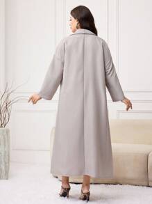 Al Najma Áo Abaya dài thường ngày, màu trơn, hở vai, đa năng cỡ lớn dành cho nữ - Nhiều màu - Xem 3