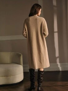 MOTF PREMIUM EMBROIDERY FAUX PEARL DETAIL CARDIGAN - Khaki - View 4