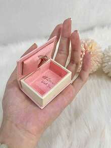 1 件/2 件迷你书形戒指盒，可爱情侣珠宝礼盒，适用于求婚、婚礼、情人节、旅行、居家和办公室，便携式珠宝收纳盒，适合返校