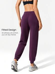 GLOWMODE Quần chạy bộ bỏ túi Modal có dây rút điều chỉnh vừa vặn Daily Lounge mùa thu - Cola anh đào - Xem 2