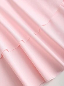 Sweetra New Design Halter Spiral Gold Jewelry Cinched Waist Cake Skirt Mini Dress For Women - Pink - View 5