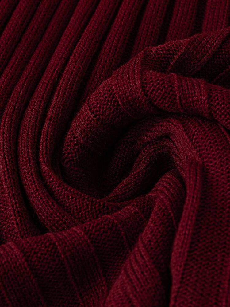 Mock Neck Lantern Sleeve Cable Knit Sweater Dress Fall Winter Cloth For Women