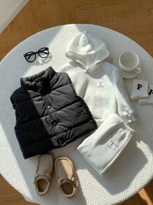 3 件套男婴/女婴休闲羊毛背心、灰色连帽衫和慢跑裤运动服，男女通用婴儿冬装 - 彩色 - 查看 10