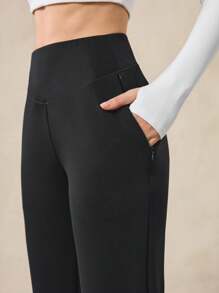 OutZeal 女士运动黑色长裤，日常休闲居家穿着舒适，采用柔软弹力莫代尔面料，高腰设计，带侧袋。