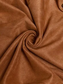 Freevana Plus Size Women's Solid Color Long Sleeve Double-Breasted Casual Jacket Fall Winter Business Casual Chic Suede Jacket - Mocha Brown - View 9