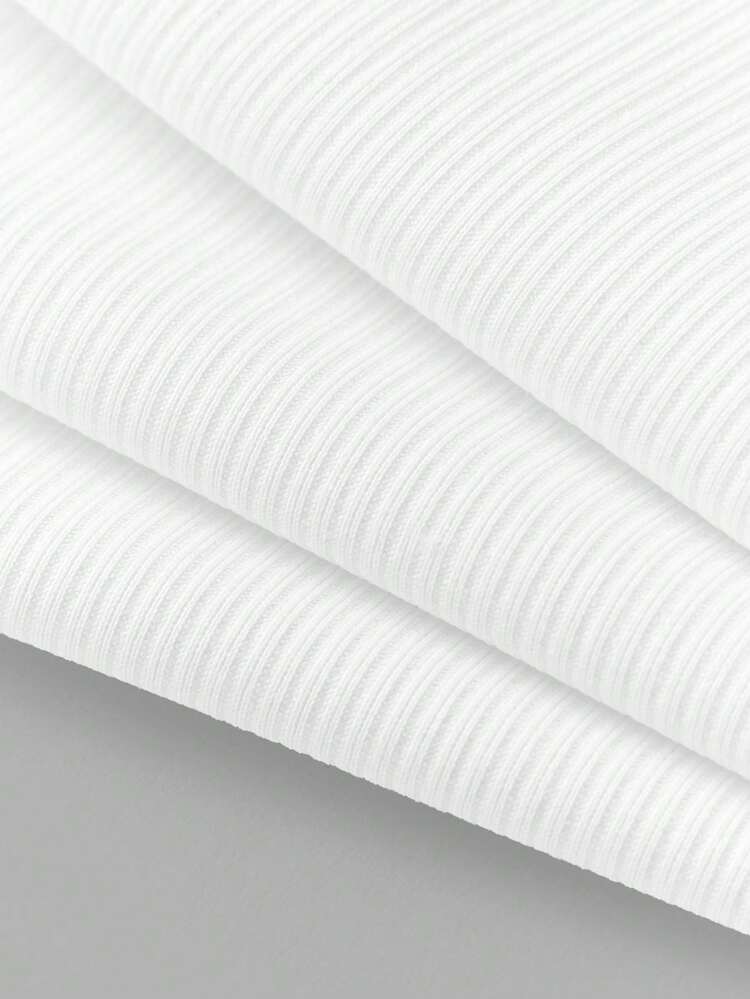 SHEIN Maija Women's White Side Slit Hook-Loop Spring Urban Casual Chic Versatile Soft And Comfortable Bodycon Hook Design Scoop Neck Sleeveless Tank Top Streetwear For Women Concert Women Vacation Woman Modest