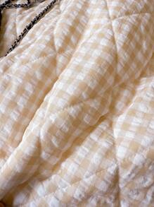 SHEIN Frenchy Women's Plaid Single-Breasted Ruffle V-Neck Casual Vest Jacket, Winter,Fall Clothes For Women,Winter Jacket Women, Casual