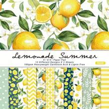 SHEIN 1Pack 24 Sheets 6"X6" Lemonade Summer Scrapbook Paper, DIY Craft Background Paper Back To School - Multicolor - View 5