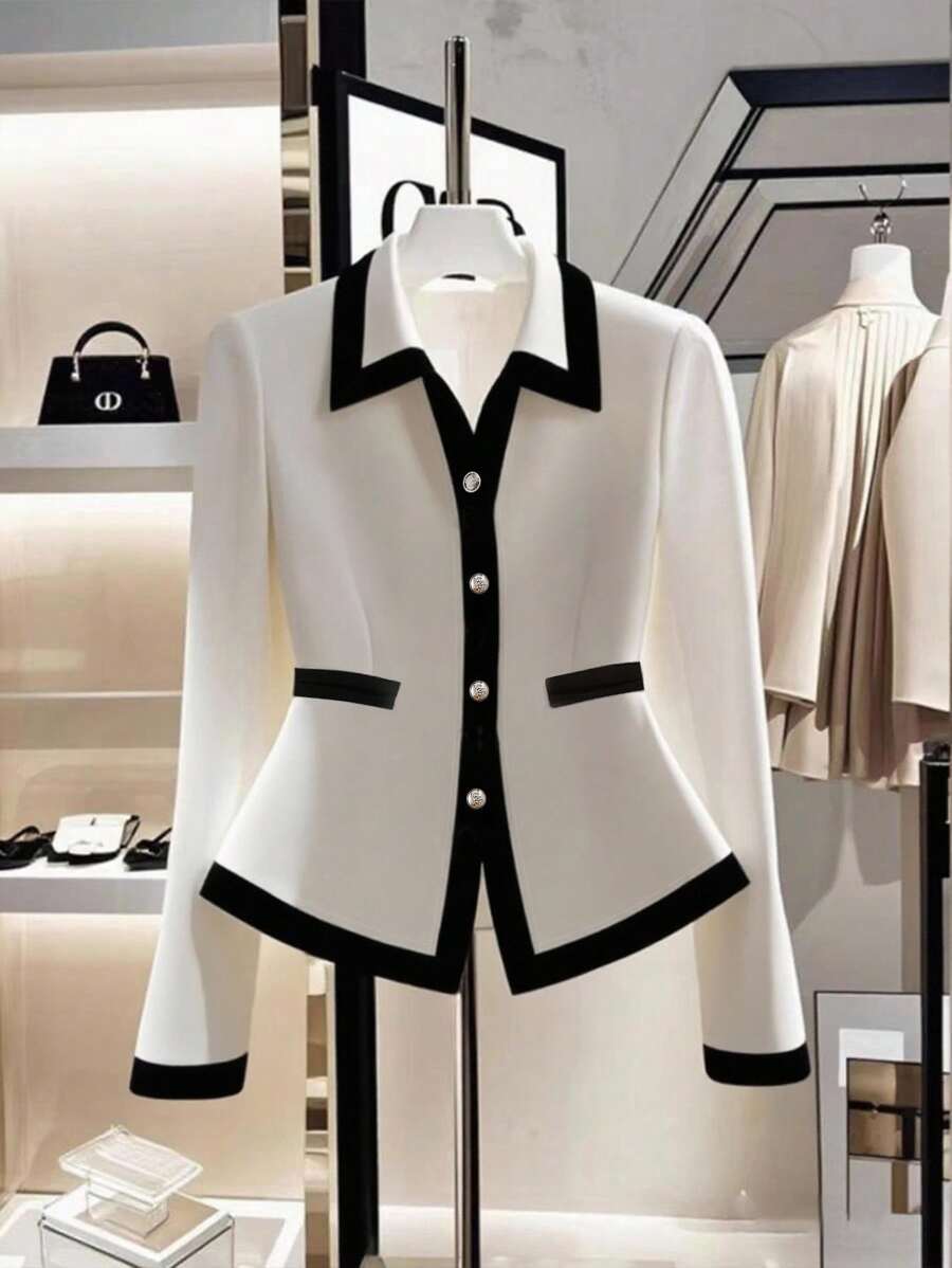 Franclia 女士优雅雅典风格常规夹克，春秋 - 彩色 - 查看 1