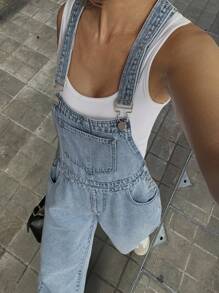 DAZY Mono con peto vaquero holgado y casual para mujer