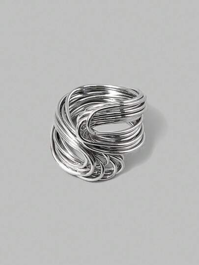 Ontre خاتم فريد من سلك نحاس مطلي بالذهب عيار 18قيراط