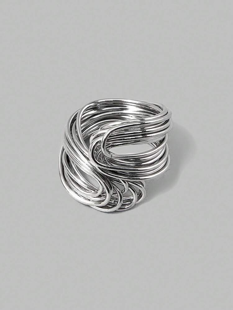 18K Gold-Plated Twisted Copper Wire Unique Ring