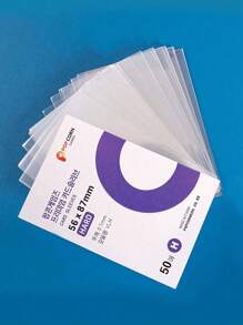 50pcs/100pcs Clear Card Cover, Simple And Portable Cardholder For Office Staff And Students Back To School Fall Decor,Christmas Decorations Halloween Decor Living Room Decor Wall Decor, Bedroom Curtains, Key Holder Storage Containers Storage Box - Clear - View 1