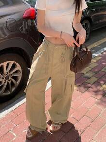 DAZY Women's Casual Loose Cargo Denim Jeans,Fall Clothes