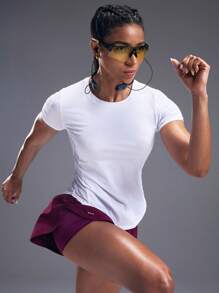 Powerista 透气柔软运动T恤紧身衣健身房女士衬衫 - 白色 - 查看 8