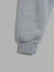 SHEIN Teen Boys Fleece Grey 2 In 1 Sweatshirt & Pants Set, Casual College Style, Comfortable, Fashionable, Versatile, Soft Fabric, Suitable For Daily Wear, School, Travel, Outdoor Sports, All Seasons Grey Sweatsuit Grey Sweatpants Set Grey Hoodie And Sweatpants Set  Winter Clothes   Autumn Clothes    Tracksuit   Christmas   Winter Clothing   Pullover Fall