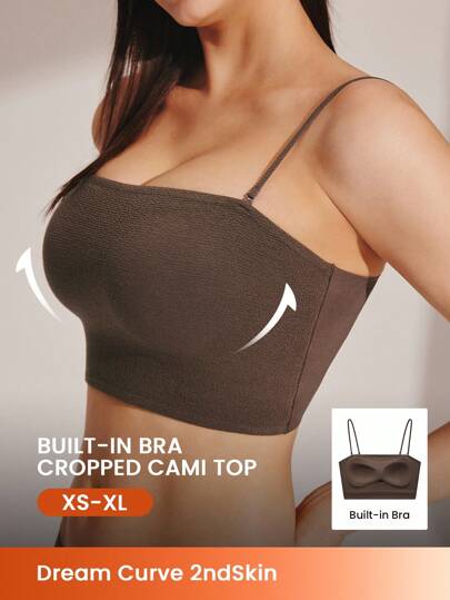 LUVLETTE Dream Curve 2ndSkin Wireless Seamless Built-In Bra Sports Workout Lingerie As Outerwear Basic SizeFreedom Camisole Tank Tube Top Outfits Comfortable Must-Haves Also Suitable For Teen Girl & Young & Kid