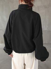 FRIFUL Áo khoác ren chắp vá thường ngày dành cho nữ - màu đen - Xem 7