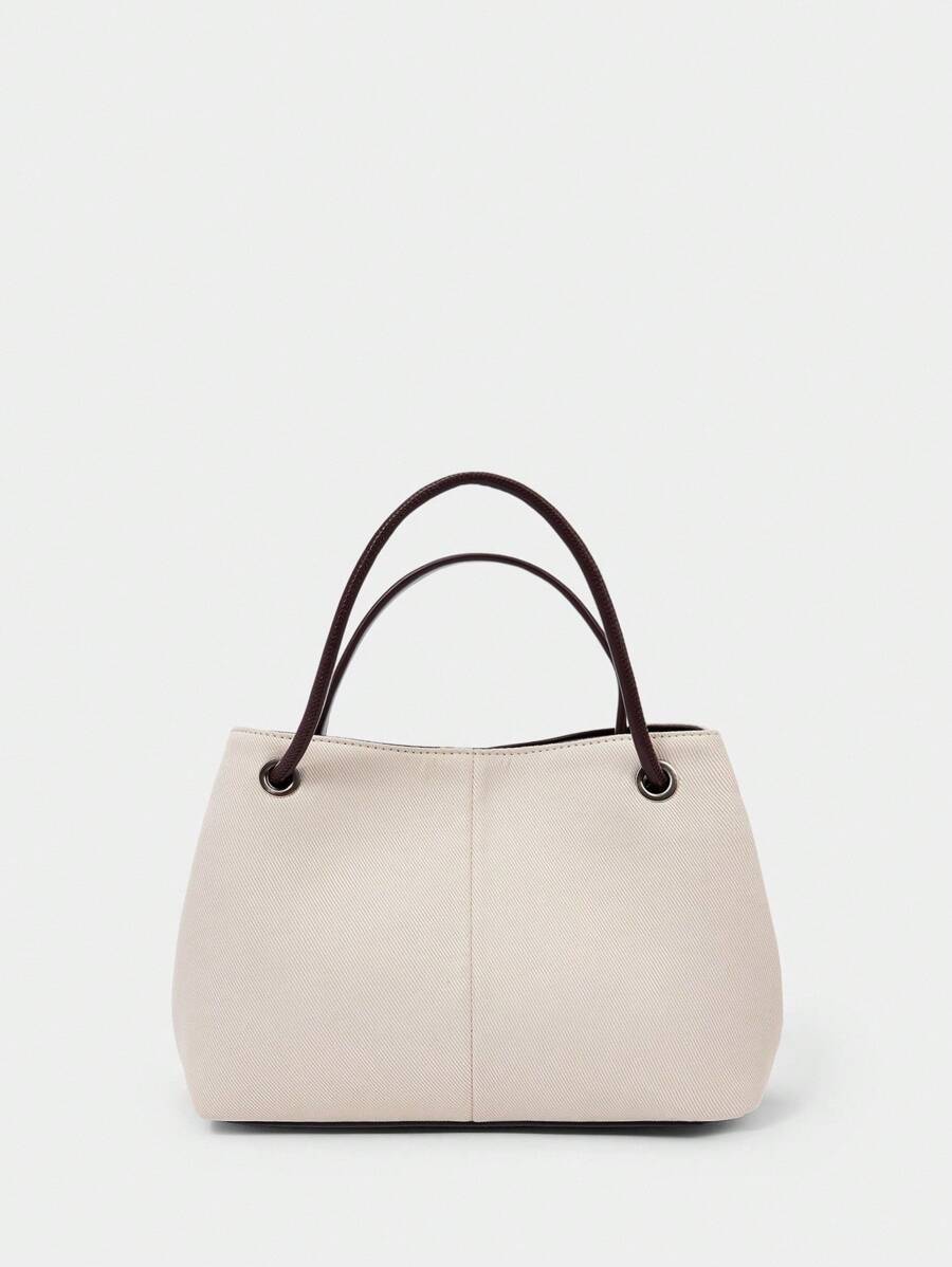 SHECARRY 女士时尚大容量手提包，适合日常使用 - 杏色 - 查看 1