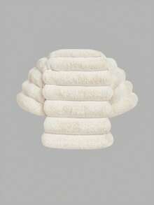 SHEIN MOD Damen Creme flauschiger dicker Mantel, Herbst/Winter Mantel, elegant, für Frauen