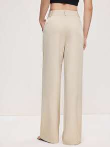 BizChic Quần âu kaki nữ mới thu đông 2025 có trang trí eo kim loại, cài nút, túi bên hông, cạp xếp ly, trang phục công sở thanh lịch, hiện đại, phù hợp cho các buổi hẹn hò, tiệc tùng, đi chơi, sân bay, hòa nhạc đồng quê lãng mạn, phong cách Hàn Quốc, sân bay, khách dự tiệc cưới, sinh nhật, Halloween, Giáng sinh - trái cam - Xem 6