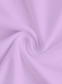 SHEIN ICON 紫色休闲简约图案圆领短袖修身短款女式T恤 - 紫色 - 查看 3