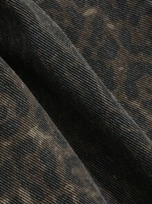 Dazy Tall 女式宽松街头风格直筒裤，豹纹牛仔裤 - 棕色 - 查看 6