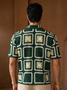 Manfinity BRENVOR 男士休闲宽松三色落肩短袖开衫，适合秋冬