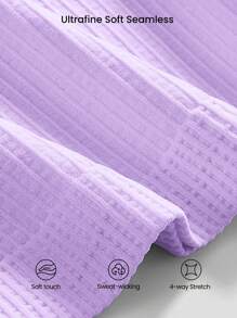 GLOWMODE Seamless Sweat-Wicking Just Breathe Cutout Asymmetrical Shoulder Sports Bra Low Impact Yoga Pilates Daily - Mauve Purple - View 4