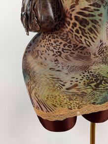 Amplova 蕾丝杯细节热带花卉网眼紧身迷你连衣裙 - 彩色 - 查看 5