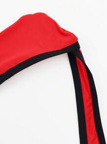 SHEIN 男士字母腰带装饰性感三角裤 - 紅色 - 查看 4